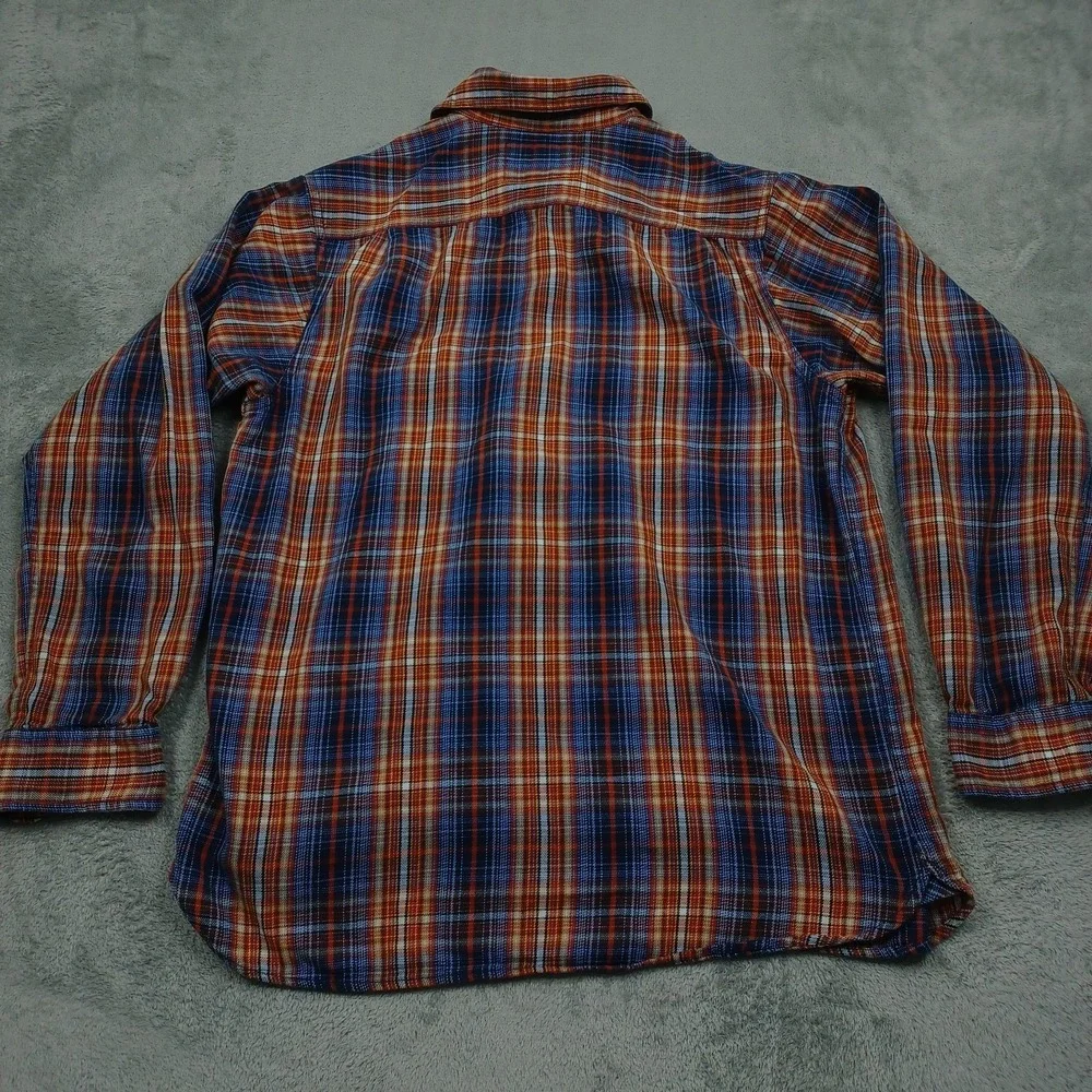 North Face Shirt Mens Large Blue Plaid Flannel Outdoor Casual Button Up